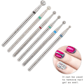 Miniatyrbild 4 av 5: Nagelborrhuvudset, nagelborrhuvuden i rostfritt stål, manikyrtillbehör, nagelkonstfilbitsverktygssilver6st