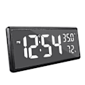 Miniatyrbild 3 av 4: Digital väckarklocka med skrivbordsklocka spegelyta väckarklocka väggklocka stor skärm LED väckarklockor