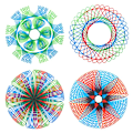 Pikkukuva 4 / 4: 27 osaa Spirograph-piirtotyökalujen sarja, lukitusmekanismilla varustetut hammaspyörät ja pyörät, piirtotarvikkeet, luovat ja opettavaiset mitat lapsille