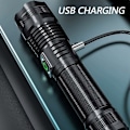 Miniatyrbild 2 av 5: Uppladdningsbar USB-ficklampa, superljus XHP70 LED-ficklampa med zoom