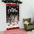 Miniatyrbild 4 av 5: Juldörröverdrag God Jul Dörrbanderoll Bakgrund Buffelrutig Julgran Dörrhängande Överdrag För Jul Vintersemester, 71 X 35 Tum