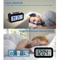 Miniatyrbild 5 av 5: Digital trådlös batteridriven väckarklocka med datum, temperatur, smart ljussensor, 12/24 timmar, snooze för sovrum, kontor 5,31 x 2,95 x 1,77