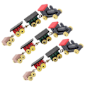 Miniatyrbillede 2 af 2: 3 stk. Miniature Trætog Dekoration Dukkehustog Legetøj Levende Tog Håndværk Mini Tog Skulptur Dekoration N
