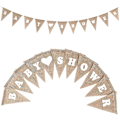 Miniatyrbillede 1 af 5: 9 Fod Burlap Banner, Trekant Banner, Baby Shower Vimpelguirlande, til Bryllupper, Fester, Dåbsdekoration (17 x 13 cm)