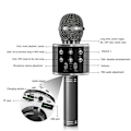Pikkukuva 3 / 7: Langaton Bluetooth-karaokemikrofoni, kädessä pidettävä mikrofoni, KTV-mikrofoni, musta