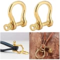 Miniatyrbilde 2 av 5: 2 stk. spennejusterbar klipslås, 10 mm sjakkel D-armbånd i ren messing skruepinneanker sjakkel buesjakkel nøkkelringkrok