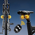 Miniatyrbild 1 av 5: Cykelblinkers med trådlös fjärrkontroll, två lampor delad bakljus med indikator, USB-laddningsbar