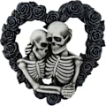 Miniatyrbillede 1 af 3: Skeletpar-Husnummer Sort Rose Ring Halloween Hjemmedekoration Dørplade