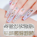 Miniatyrbillede 3 af 5: 3D Glitter Neglekunst AB/Farverige Hotfix Rhinestones Flatback Krystal Diamant Sten Multi Størrelse 12 Gitter, 9