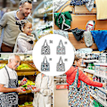 Miniatyrbilde 5 av 5: Sammenleggbar Handlepose, 4 Stykker Gjenbrukbare Handleposer Foldbare