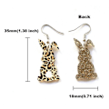 Miniatyrbillede 3 af 3: Dangle Øreringe til Kvinder med Påskehare Leopard Kanin Drop Øreringe Smykker
