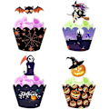 Miniatyrbilde 2 av 5: Halloween Cupcake-dekorasjoner - 48 stk Søte Edderkopp Toppere