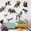 Miniatyrbild 3 av 5: En uppsättning dinosaurie väggdekaler dekorativa dekaler I väggdekal för babyflicka & pojkrum