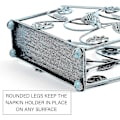 Miniatyrbillede 4 af 5: Stående Papir Metal Serviet Holder Stativ Til Hjem, Køkken, Borde, Indendørs, Udendørs, Fugl Blomst Design (Blå)