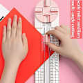 Miniatyrbillede 4 af 5: 4 i 1 Papirklipper med Rotationsknive Multifunktionel Let at Bære Papirtrimmer til Dagbog Journal (Pink)