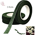Miniatyrbillede 5 af 5: Rolls Florist Tape, 12mm Bredde Blomstertape Buket Tape, 30 Yards/Rulle Mørkegrøn Blomstertape