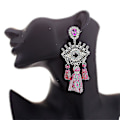 Miniatyrbilde 3 av 5: Nye Tassel Ørepynt Statement Ørepynt Øye Henger Ørepynt For Kvinner Bohemian Elegant Fest Drop Ørepynt Smykker (E1075 Rose)