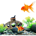 Miniatyrbillede 3 af 5: Undervandsdekoration til fiskebeholder 1 stk - ubådsstil - ubåd (brun) - undervands