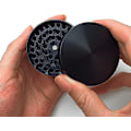 Miniatyrbillede 5 af 5: Stor 2,4\" (63 mm) krydderikværn i zinklegering i 4 dele sort (sort)