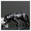 Miniatyrbild 3 av 5: Panter Skulptur Prydnader, Panter Skulptur/Staty Modern Geometrisk Harts Leoparden Prydnader/Konst Hantverk Dekor för Hem Bibliotek Fönster Butik - Svart,
