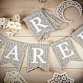 Miniatyrbilde 3 av 4: Ramadan Kareem Bunting Banner Eid Feiring Hengende Banner Burlap Bunting Dekorasjon