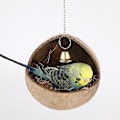 Miniatyrbillede 2 af 5: Fuglenest af Naturligt Kokosnøddeskal Hus Hytte Bur Papegøje Budgies Parakitter (Uden revet kokosnød)