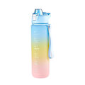 Miniatyrbild 1 av 2: 44oz Sport Vattenflaska med Tidsmarkör 1300ml Läckagesäker Vattenflaska med Flipplock Gradient Färg (Himmelsblå)