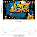 Pikkukuva 5 / 5: Halloween-kurpitsa-haamu-lippu taustakangas Onnellinen Halloween-juhlat koristeet Halloween ulko- ja sisätilojen juhlat valokuvaustausta