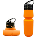 Miniatyrbillede 1 af 4: Sammenfoldelig Vandflaske, 750ml/26OZ - BPA-fri blød vandflaske, fødevaregodkendt silikone, sammenklappelig vandflaske (orange)