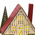 Miniatyrbild 3 av 3: Julgranskula Flerfärgad Trähus 14 x 9 x 14 cm