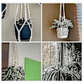 Miniatyrbild 4 av 5: 2 st Macrame Vägghängande Planthållare Växt Hängare Macrame Fläta Vägg Hängande Planthållare Bomullsrep Med Pärla Blomkruka