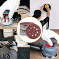 Miniatyrbild 4 av 5: Slippapper 125 mm - 100 stycken slippapper för excentrisk slipmaskin 8 hål var 20 x luolv