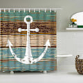 Miniatyrbild 1 av 3: 1 st rustik nautisk polyster duschdraperi badrumsdekor, 180 cm x 180 cm, modern duschdraperi