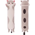 Miniatyrbillede 1 af 5: Kat blød pude plys lang kastepude bomuld killing pude sød plys dukke legetøj gave til børn kæreste (grå, 50cm/19.68in, 1 sæt)