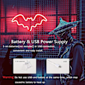 Miniatyrbild 3 av 4: Halloween Bat Neon Skylt, Väggdekor, Batformad Lampa Med Batteri Eller USB-Driven För Halloweenfest, Bar, Rum Dekor, Barnpresent (röd)