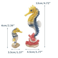 Miniatyrbillede 3 af 5: 2 stk. Søheste Akvarie Dekoration, Kunstig Søhest Polyresin Figur Ornament til Børn Undervisningsmodel