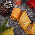 Miniatyrbilde 5 av 5: 6 Ruller 6 Farger Juleribbon Burlap Lin-lignende Stoffer Ribbon Ruller Innpakningsbånd For Gaveinnpakning Diy Gave