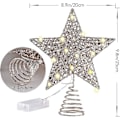 Miniatyrbilde 3 av 5: 10 Tommers Juletre Topper Med 20 LED-Lys. Roségull Glitrende Metall Juletre