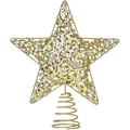 Miniatyrbilde 1 av 5: 10,7 tommers gull jule stjerne tretopper. Metall glitrende jul