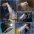 Miniatyrbilde 4 av 5: LED-lue Beanie-lue med Lys - Strømper Fyller Gaver Til Menn Kvinner Lommelykt Beanie med Hodelykt Vinterlue