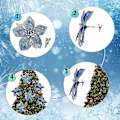 Miniatyrbilde 4 av 5: 12 stk Julestjerne Kunstige Julestjerner Juledekorasjon 5,9'' Blå Glitter Julestjerner