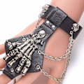 Miniatyrbild 2 av 2: Punk Rock Alloy Skull Handgjord Nitar Kedjeband