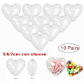 Miniatyrbillede 1 af 4: 10 stk Hjerteformede Kugler Transparent Plast Hjem Dekorationer Fyldbare Pynt Juletræ Bryllup Slik Have Lys Fest (7cm)