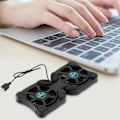 Miniatyrbillede 3 af 5: Octopus-formet bærbar foldbar notesbog bærbar computer dobbelt USB-ventilator køler kølebase