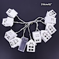 Miniatyrbillede 1 af 5: 2m 10 LED Træhus Formet Lysstreng Garland Juletræspynt Julehjem Dekorationer Noel Navidad Kerst Dekoration
