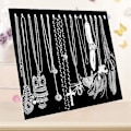 Miniatyrbild 3 av 5: 17 Krokar Halsband Display Stativ Sammet Halsband Stativ Display Stativ
