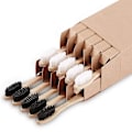 Miniatyrbild 1 av 5: Set med 10 st bambu-tandborstar (5 st i svart, 5 st i vitt)