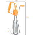 Miniatyrbild 2 av 4: Halvautomatisk manuell handmixer, köksvisp, äggvisp i rostfritt stål, äggmixer, roterande visp, äggvisp med joystick, köksbakningsverktyg (vit)