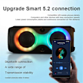 Miniatyrbild 2 av 5: Trådlös Bluetooth-högtalare Utomhus Bärbar Färgglad Hem Skrivbord Hög Volym Subwoofer för Familjekaraoke