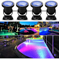Miniatyrbild 5 av 5: RGB-strålkastare IP68 Vattentät LED-strålkastare för utomhus trädgård pool [A+ Energi]